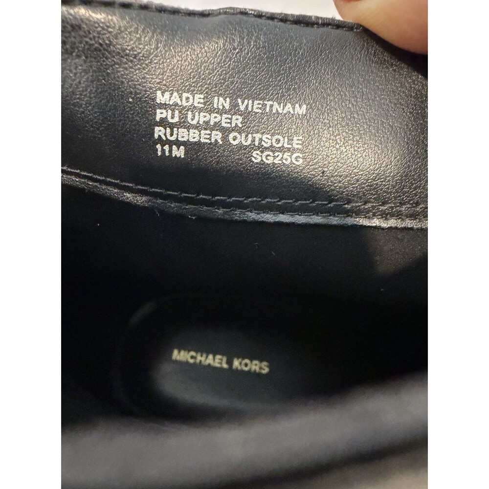 Michael Kors Mandy Block Heel Booties Black Brown Monogram Size 11M New - Picture 9 of 16